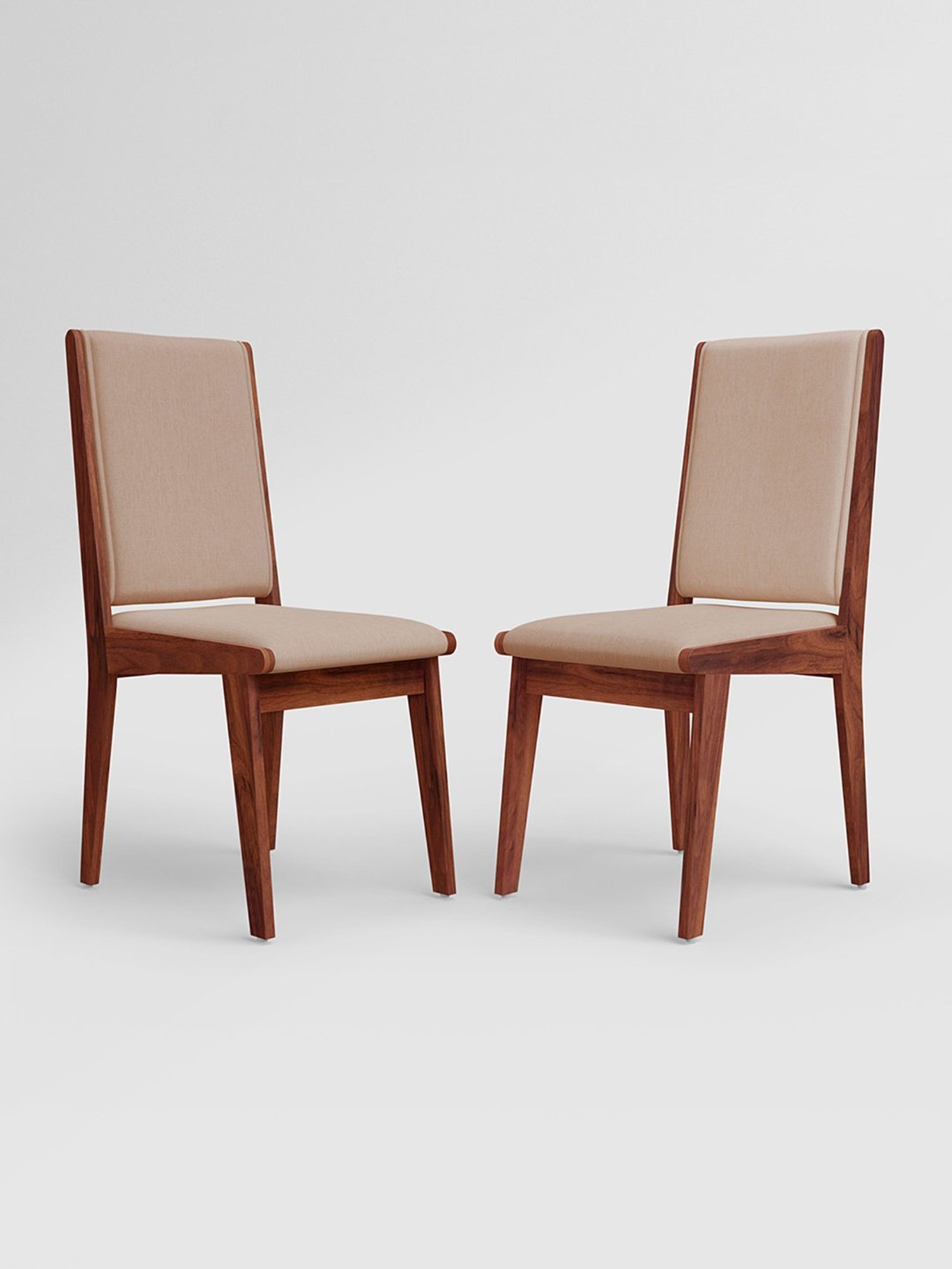 Godrej Interio Bliss Beige Sheesham Wood Dining Chair (Set of 2)