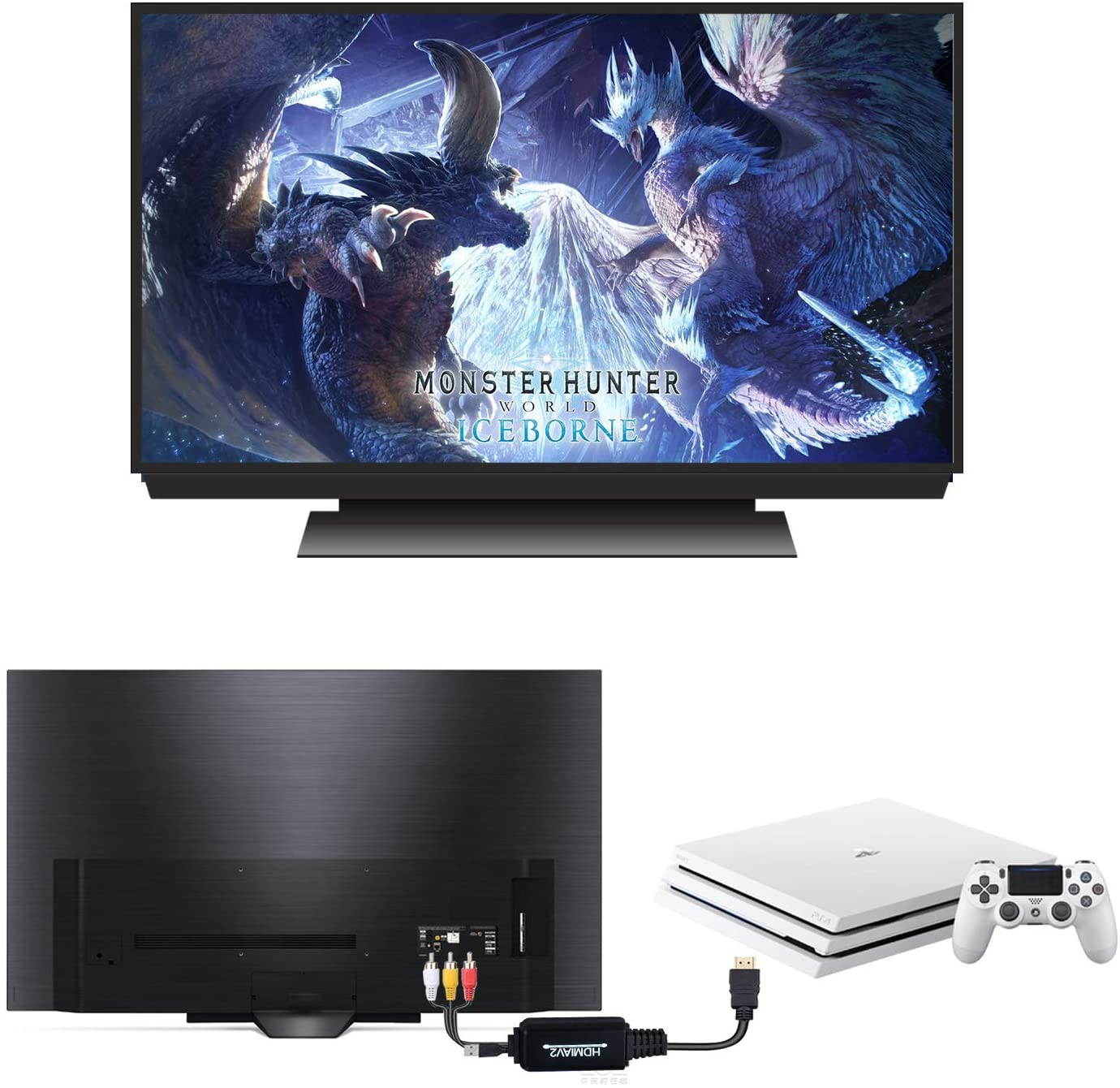 HDMI to RCA, HDMI to RCA Converter Adapter, 1080P HDMI to AV 3RCA CVBs Composite Video Audio Supports NTSC for PC, Laptop, HDTV, DVD, VHC VCR