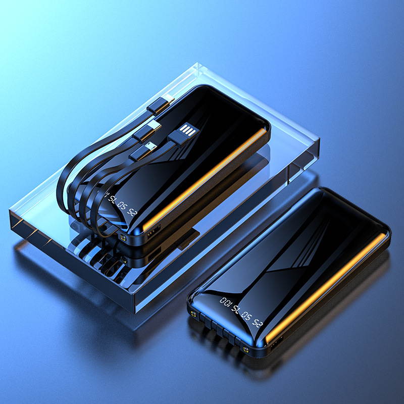 20000mAh Power Bank With 4 Self-Contained Cables for Fast Charging of Mobile Phone - Powerbank