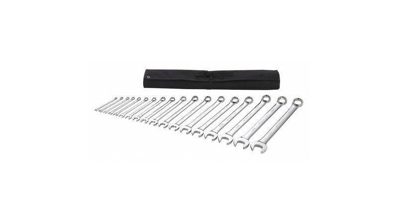 WESTWARD 54DF96 Combination Wrench Set,18 Pieces,6 Pts