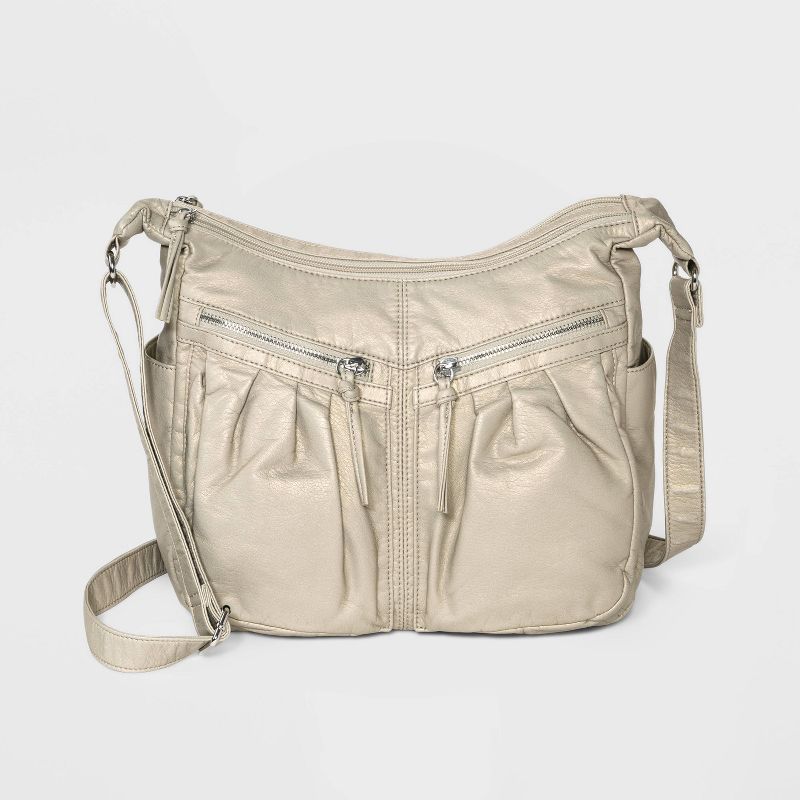 Bueno Zip Closure Crossbody Bag - Off White