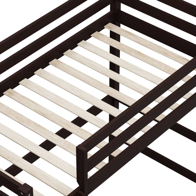 Kids' Twin Caspian Study Loft with Chair and Hanging Nightstand Chocolate - Hillsdale Furniture