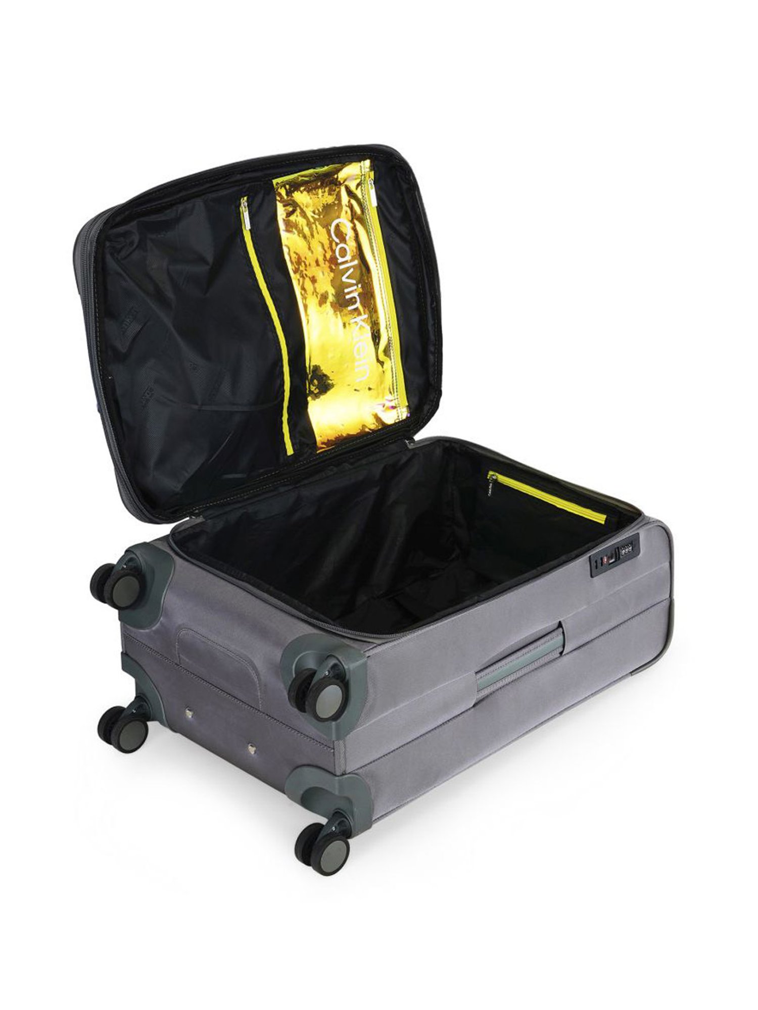 Calvin Klein Escape Charcoal Solid Soft Medium Trolley Bag - 69 Cms