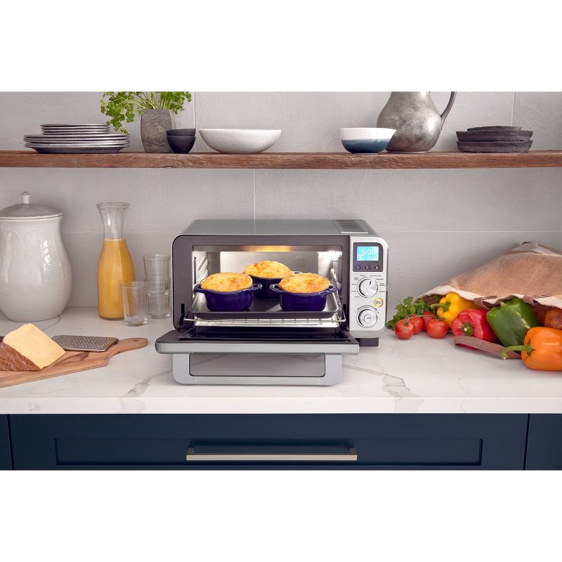 Toshiba MC25CEY-BS 6 Slice Small Stainless Convection Pizza Toaster Oven, Black