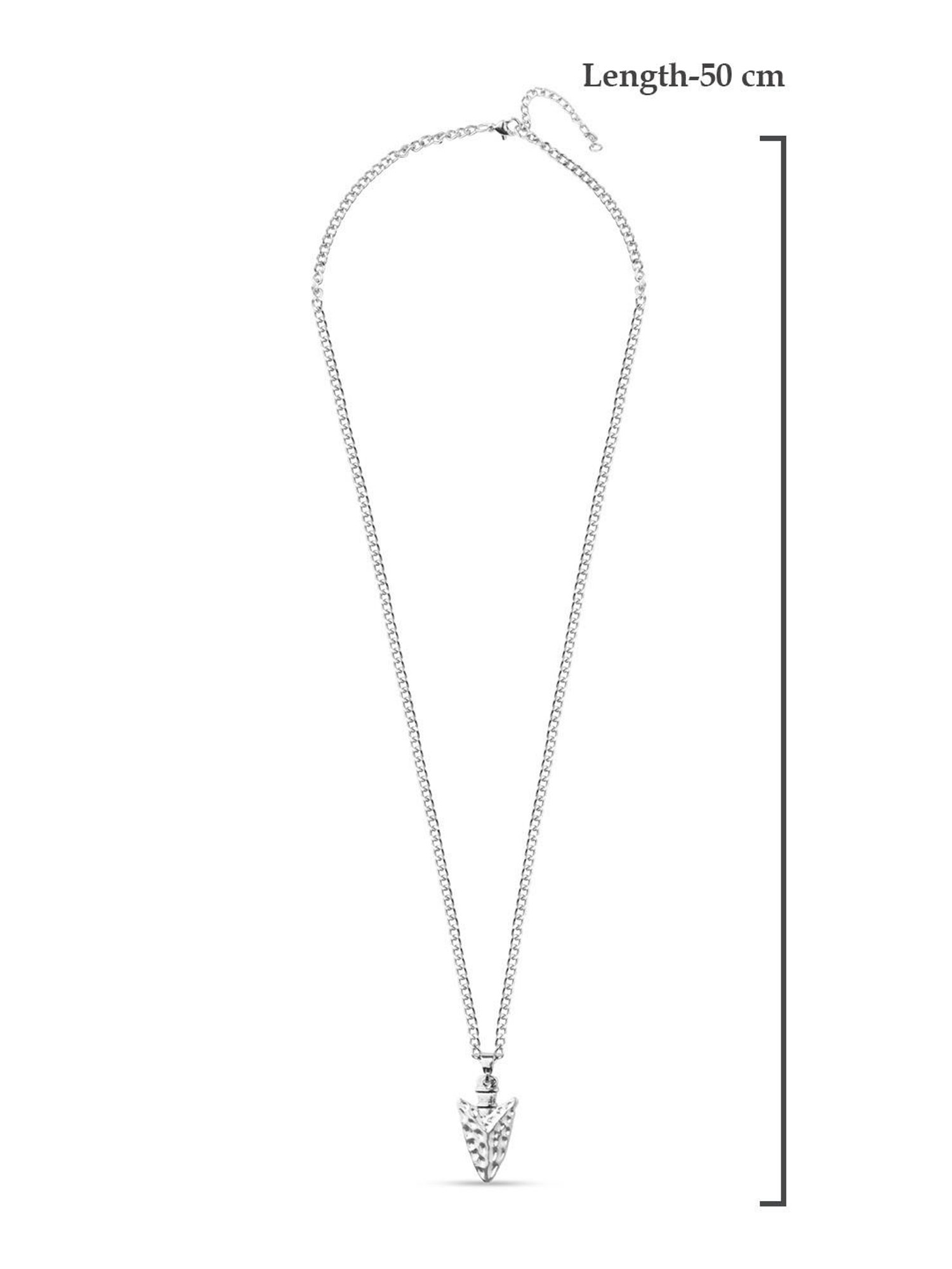 The Bro Code Silver-Plated Hammered Arrow Pendant Necklace for Men