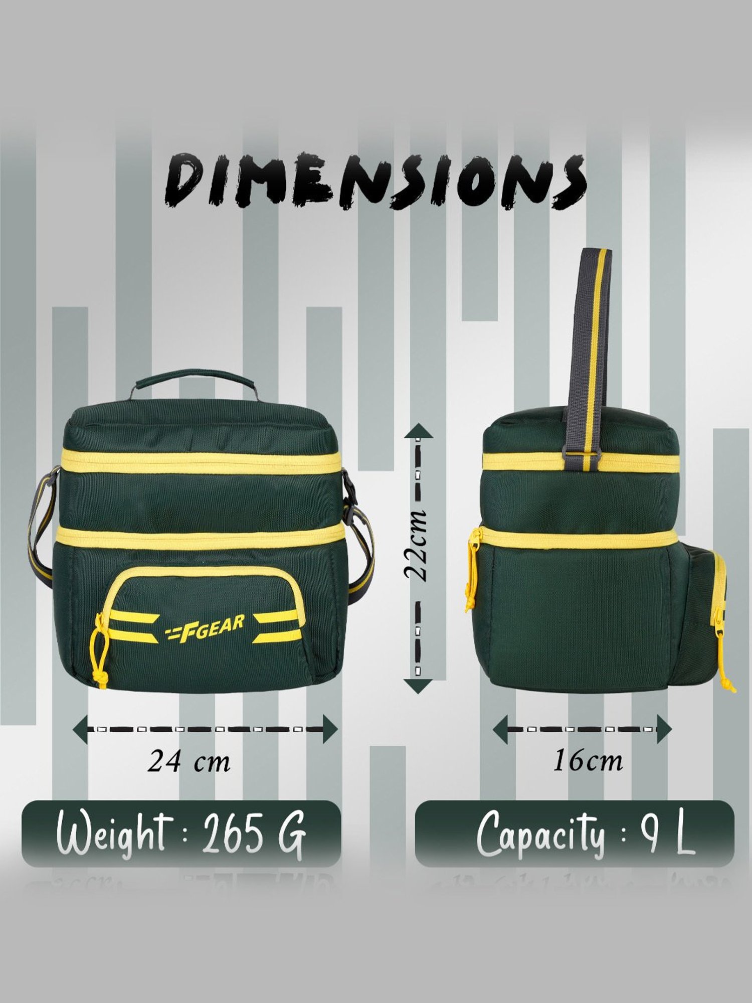 F Gear Sushi Spruce Yellow Medium Lunch Bag