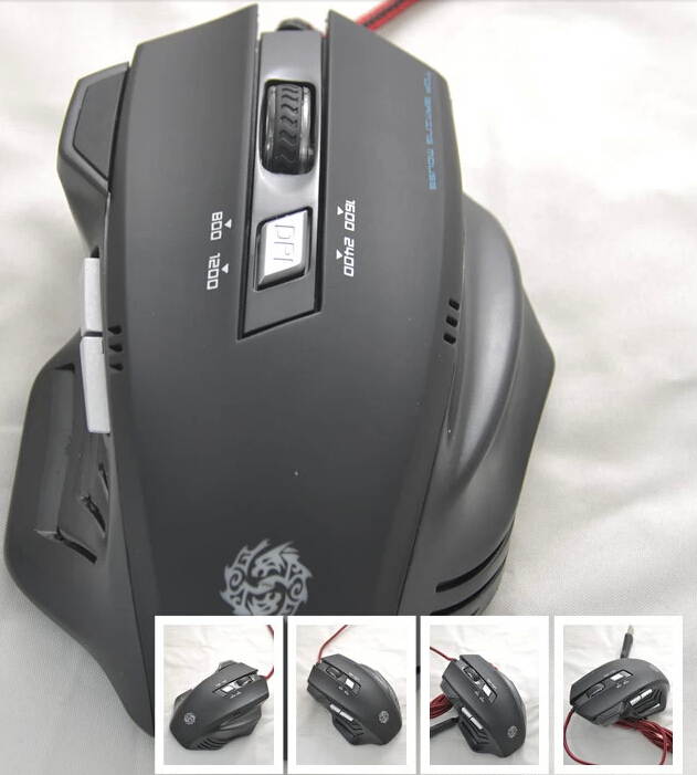 Senior ice beast T10 Gaming Mouse 2400 DPI With light breathing USB Wired Mouse 6 buttons biso ajustable DPI game mouse