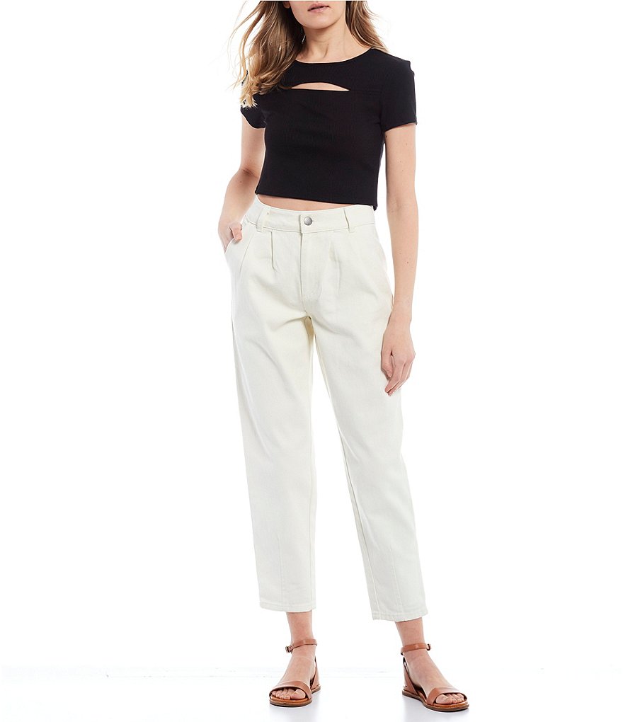 GB Ribbed Knit Cut Out Tee