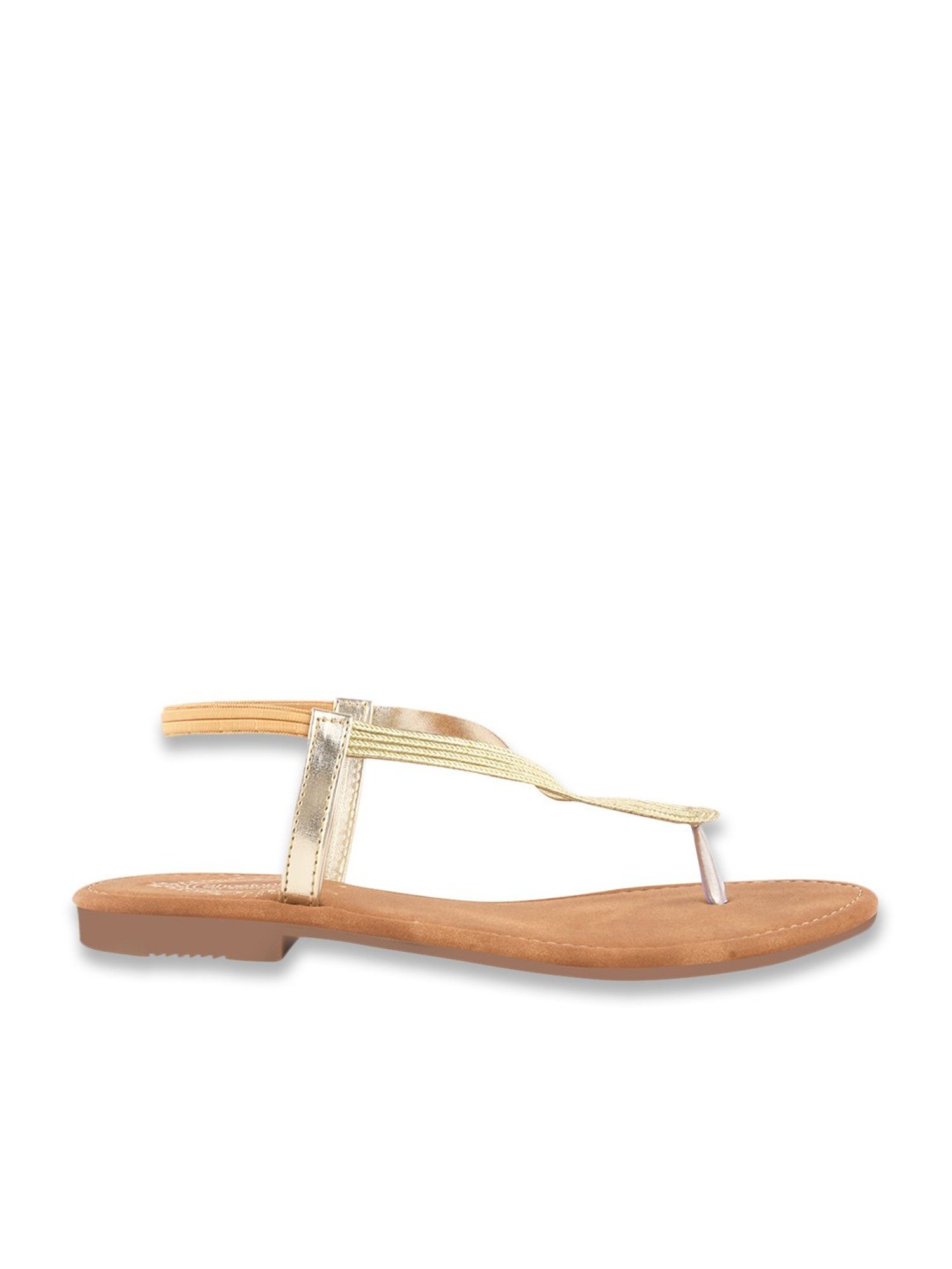 Shoetopia Women's Gold Sling Back Sandals