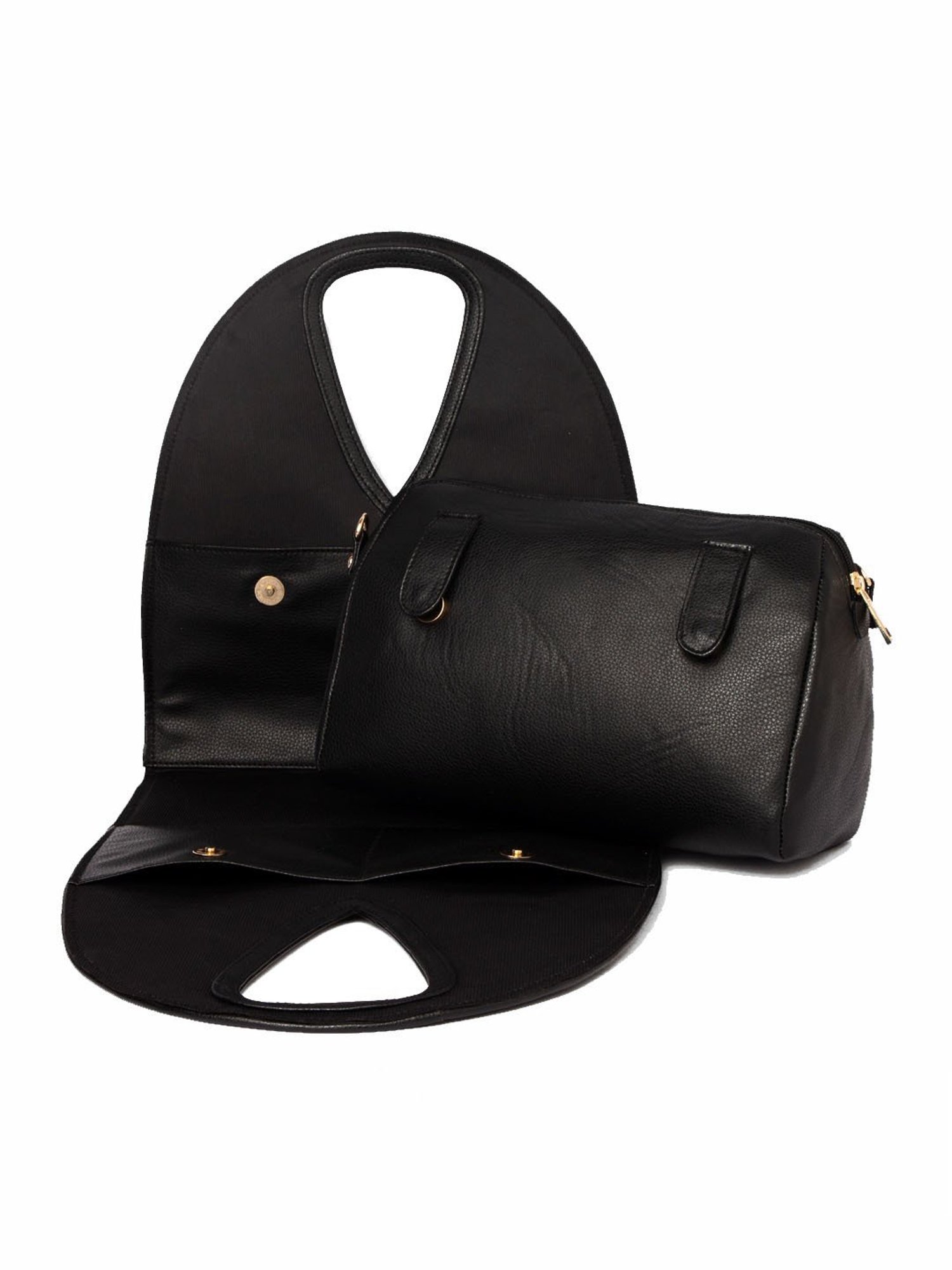 Modern Myth Black Cut Work Medium Hobo Bag
