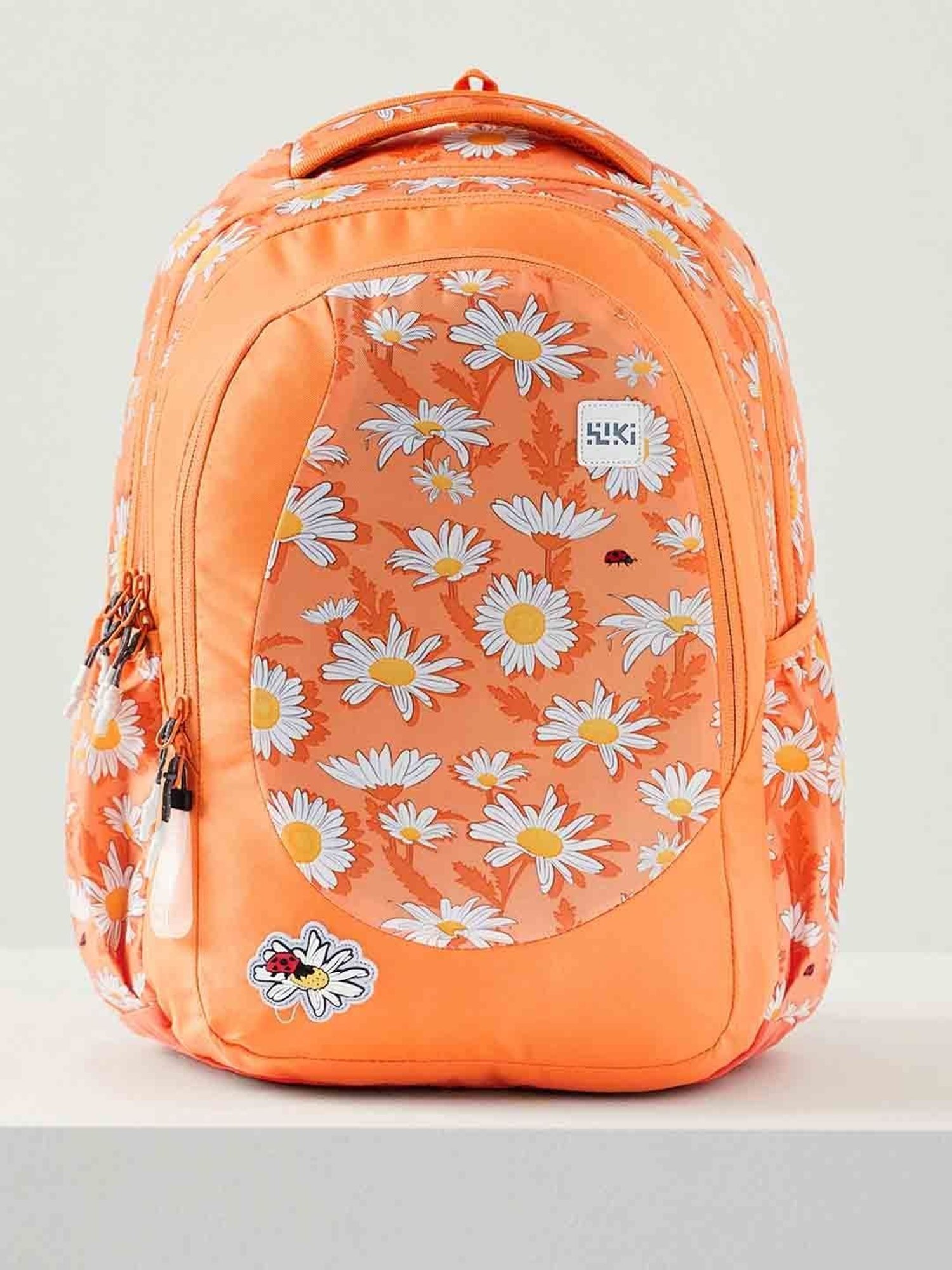 Wiki Back to School 3 Orange Polyester Printed Backpack - 31 Ltrs