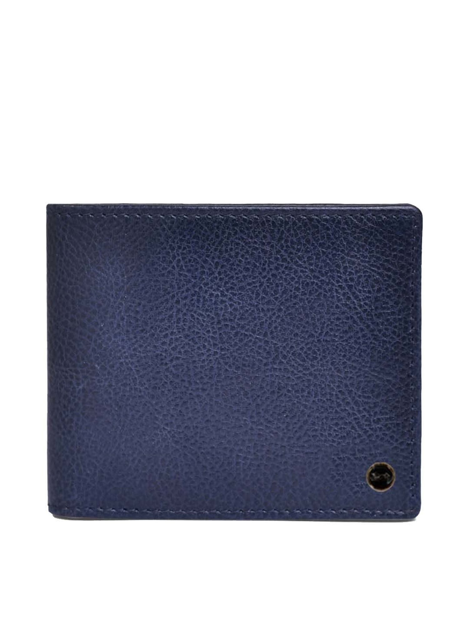 BELWABA Navy Casual Leather Bi-Fold Wallet for Men