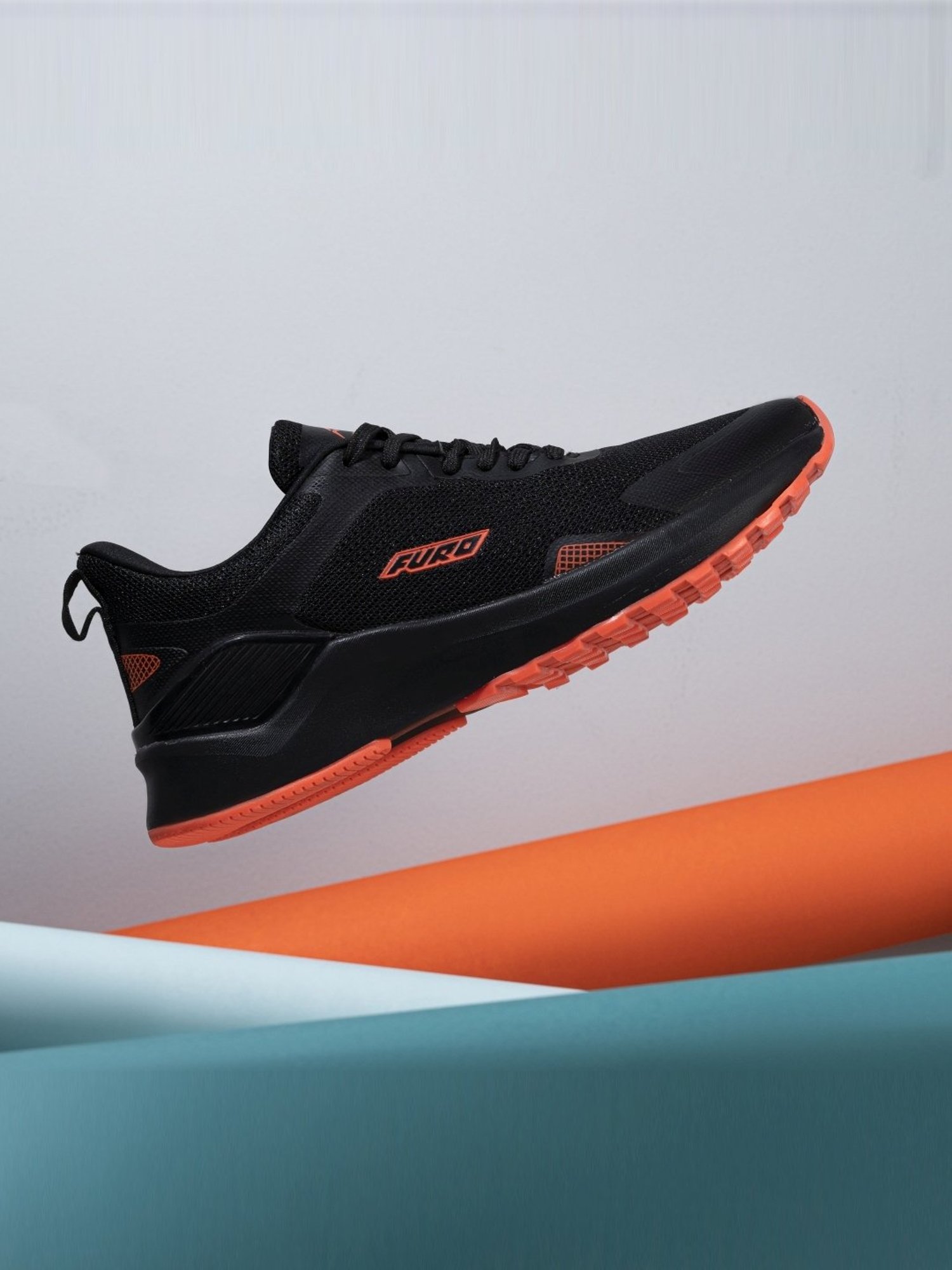 Furo By Red Chief Men's Black Running Shoes