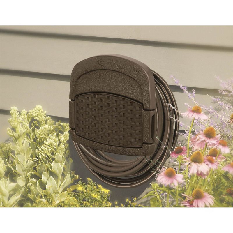 Suncast DHW150 150 Foot Deluxe Wicker Storage Garden Hose Hangout Mount (3 Pack)