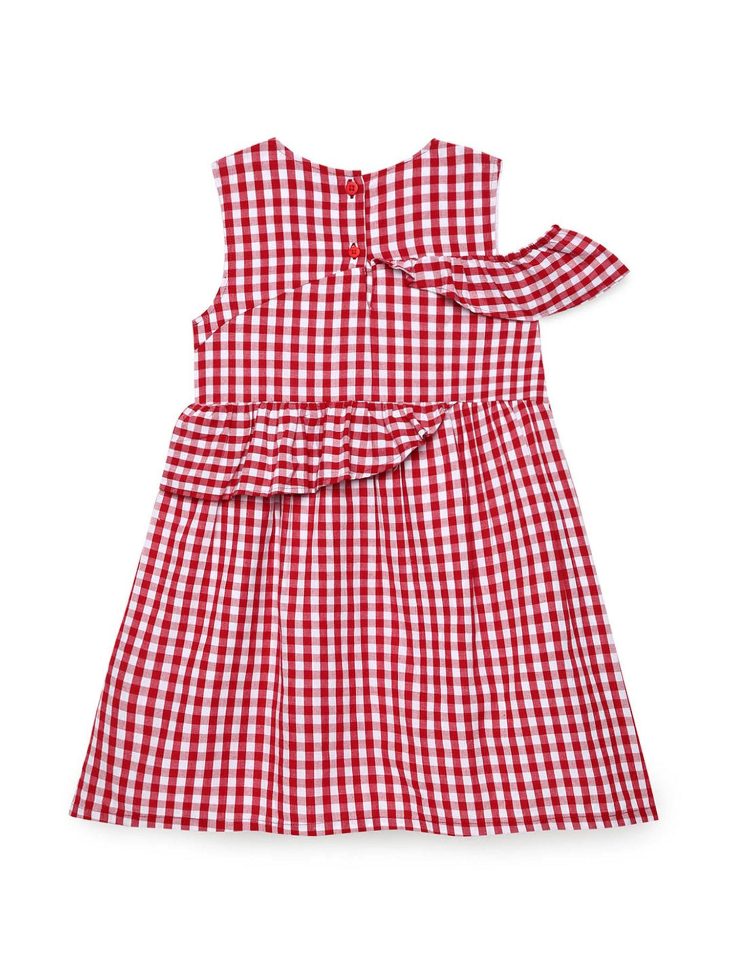 Under Fourteen Only Kids Red & White Checks Dress