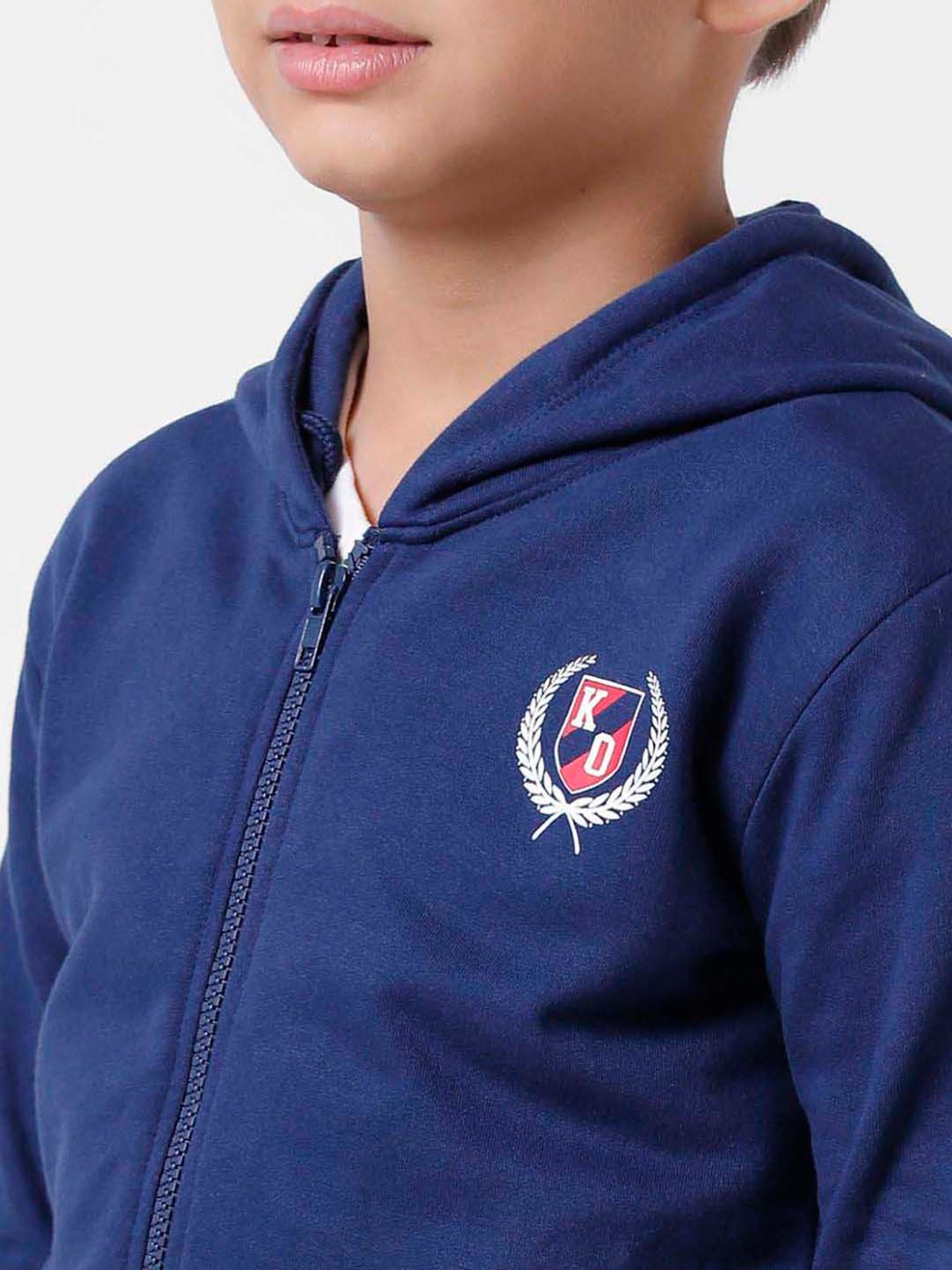 Kate & Oscar Kids Navy Cotton Printed Full Sleeves Sweatshirt