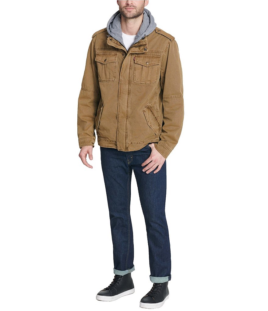 Levi's&reg; Twill Hooded Military Trucker Jacket