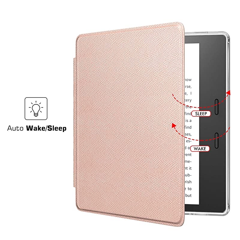 Case Fits AllNew Kindle Oasis 9th and 10th Generation ONLY 2017 and 2019 Release Slim Lightweight Cover with Translucent Frosted Back Protector Rose Gold