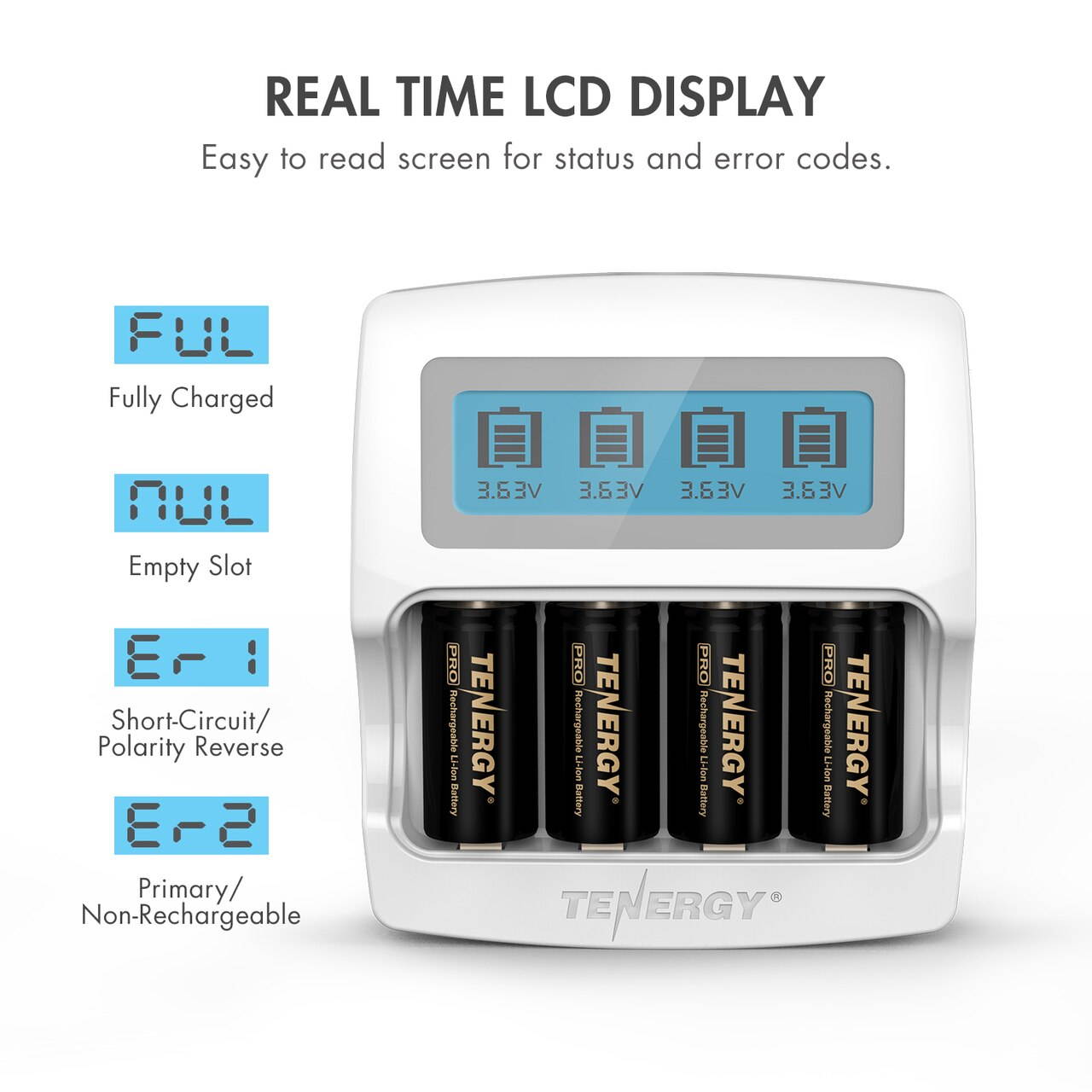 Arlo Certified: Tenergy Premium High Capacity 750mAh 3.7V Arlo Battery and Fast Smart Charger for CR123A Rechargeable Battery for Arlo Cameras (VMC3030/VMK3200/VMS3330/3430/3530), 12-Pack