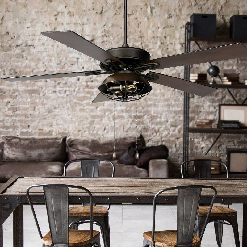 52" 5-Blade LED Farmhouse Lantern Lighted Ceiling Fan - River of Goods