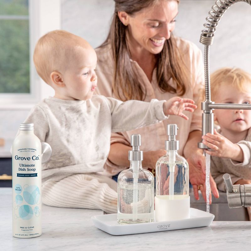 Grove Co. Ultimate Dish Soap Refill in Aluminum Bottle - Free & Clear - 16 fl oz