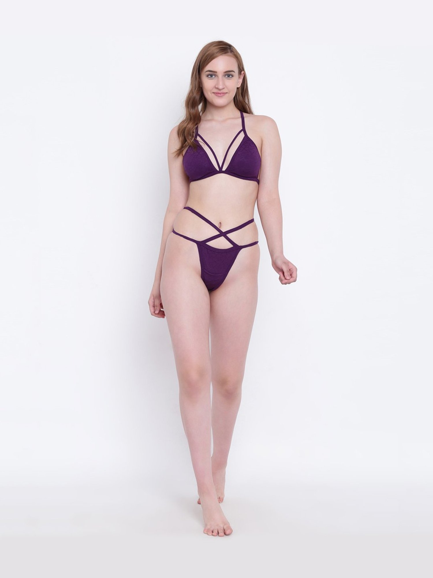La Intimo Purple Beach Mania Plunge Bra
