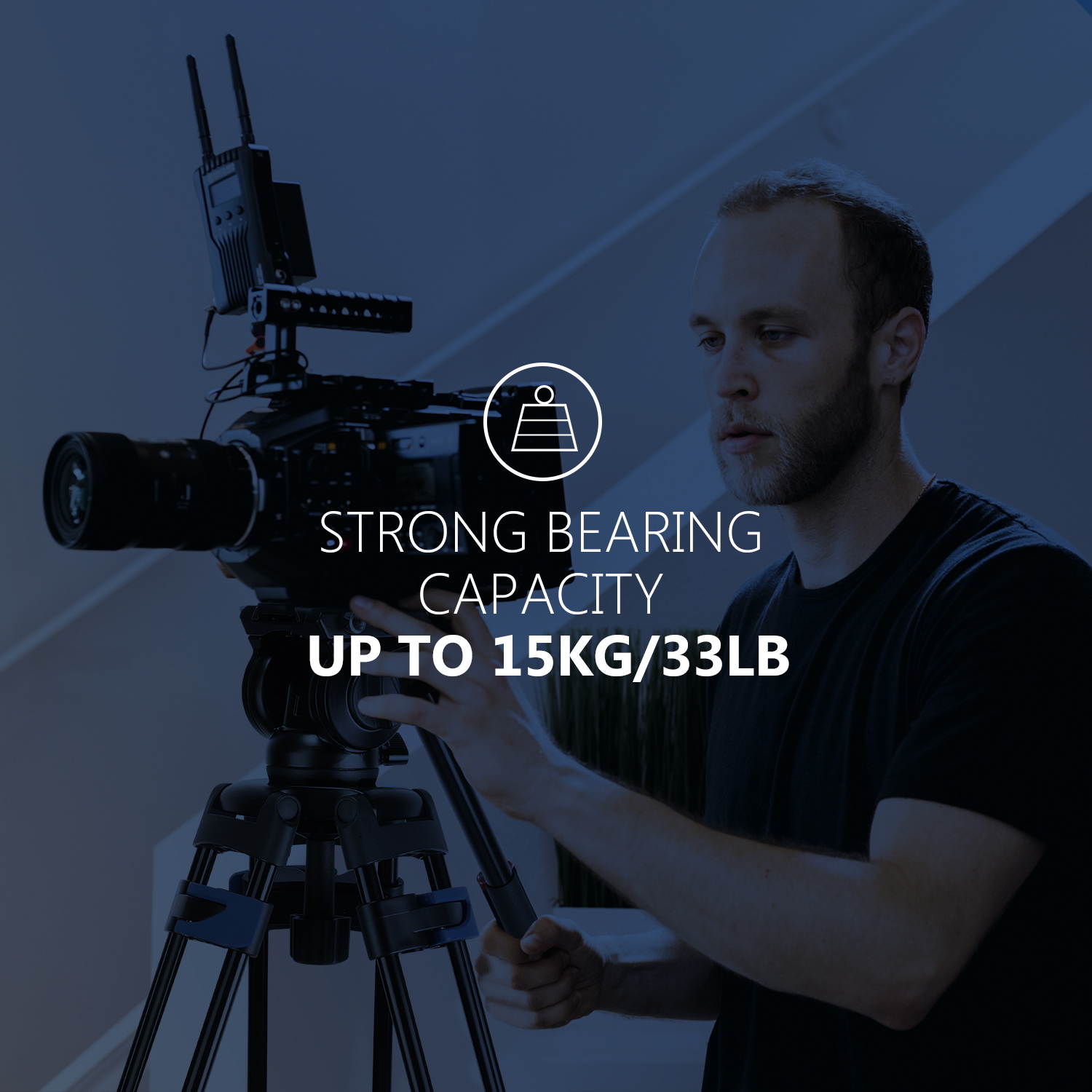 Neewer Professional Heavy Duty Video Tripod, 76-inch Aluminium Alloy, Fluid Drag Head, Support Left/Right Bar Handle, Mid-Level Spreader, for DSLR Cameras Video Camcorders, Load up to 33 Pounds