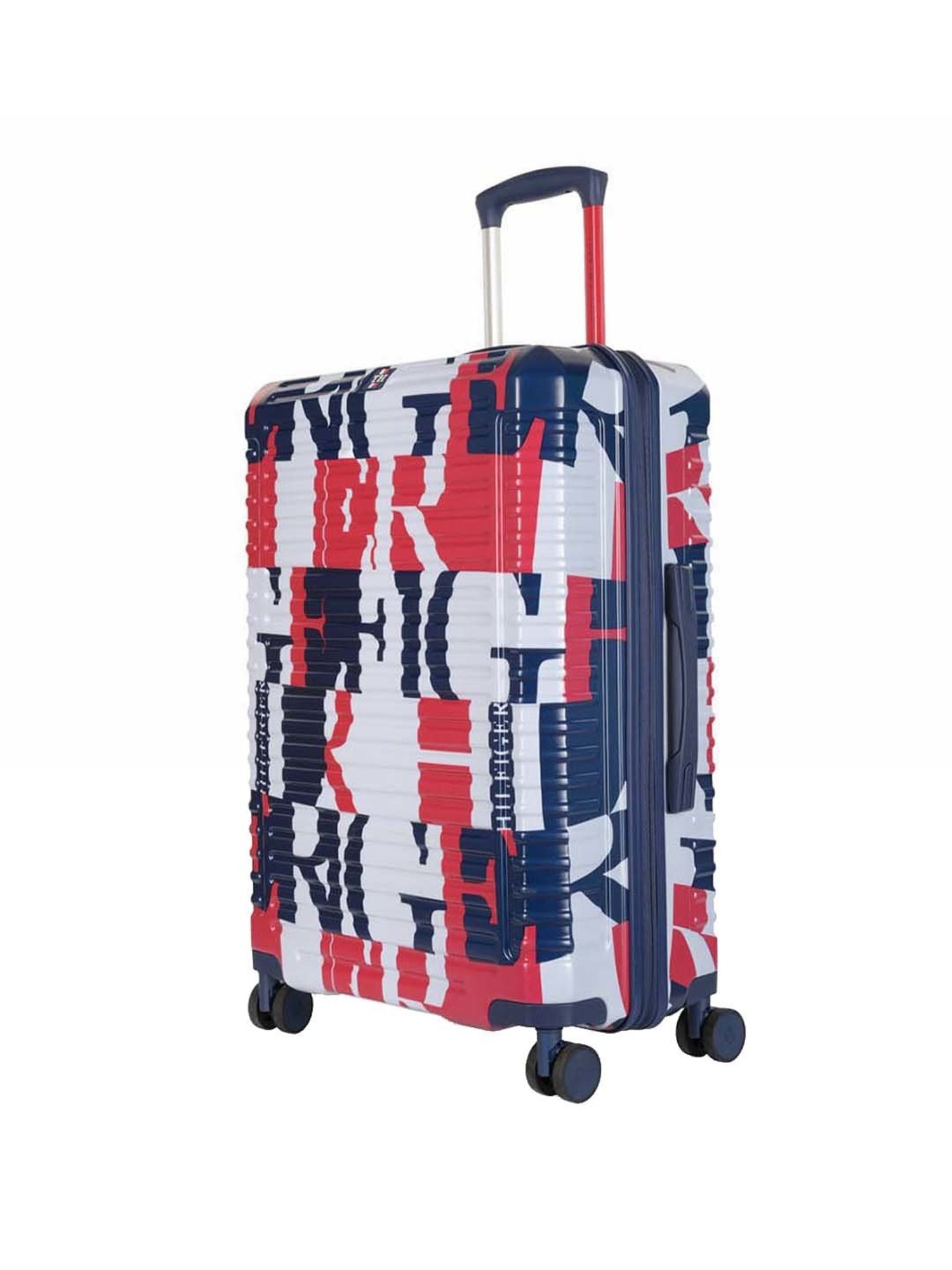 Tommy Hilfiger Red, Navy & White Colorado Spring Hard Case Printed Large Checked Luggage