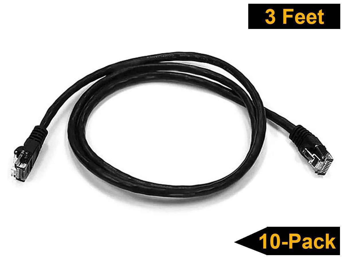 iMBAPrice 10' Cat5e Network Ethernet Patch Cable, 10 Pack, Black (IMBA-CAT5-10BK-10PK)