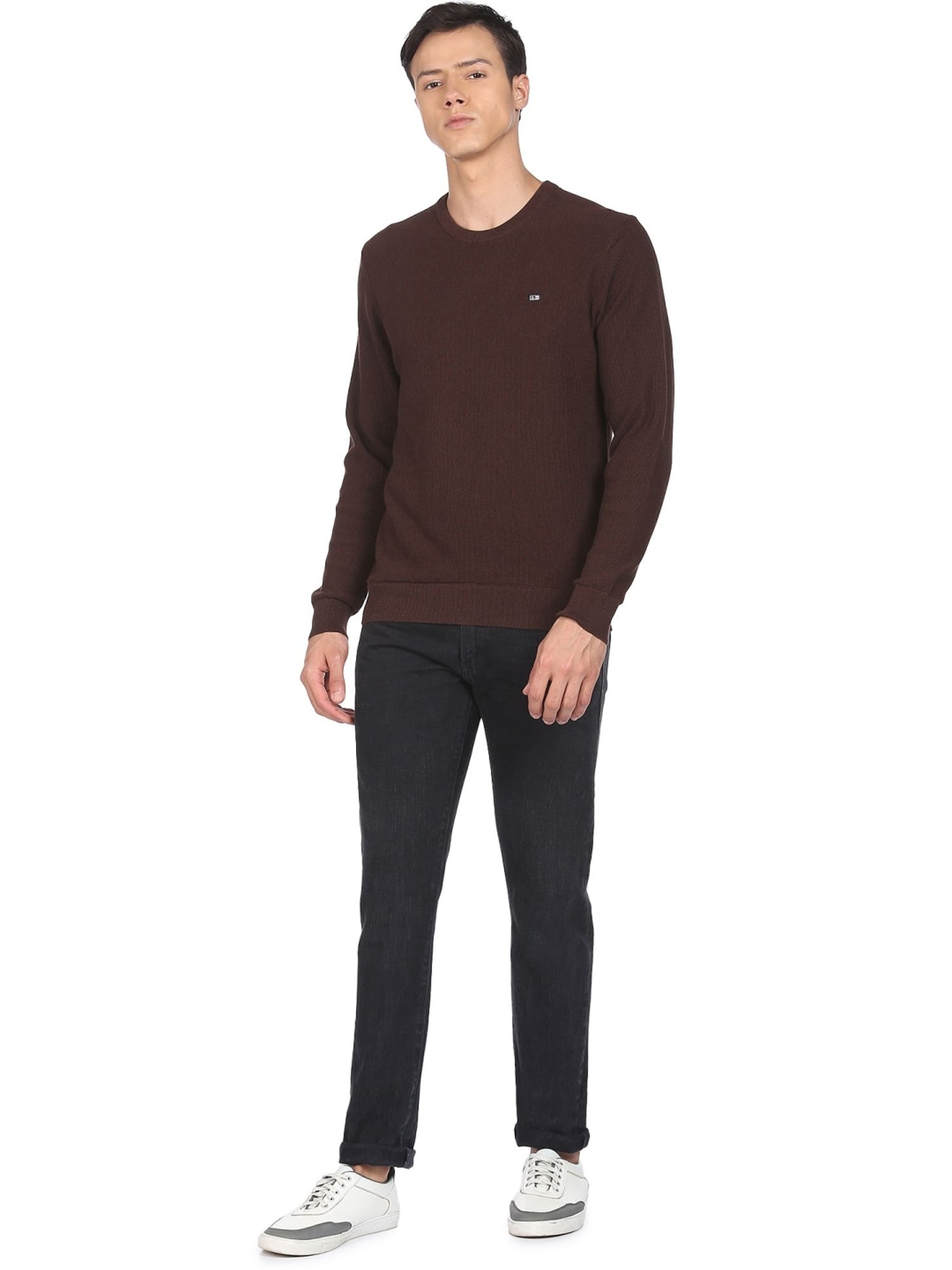 Arrow Sport Brown Regular Fit Sweater