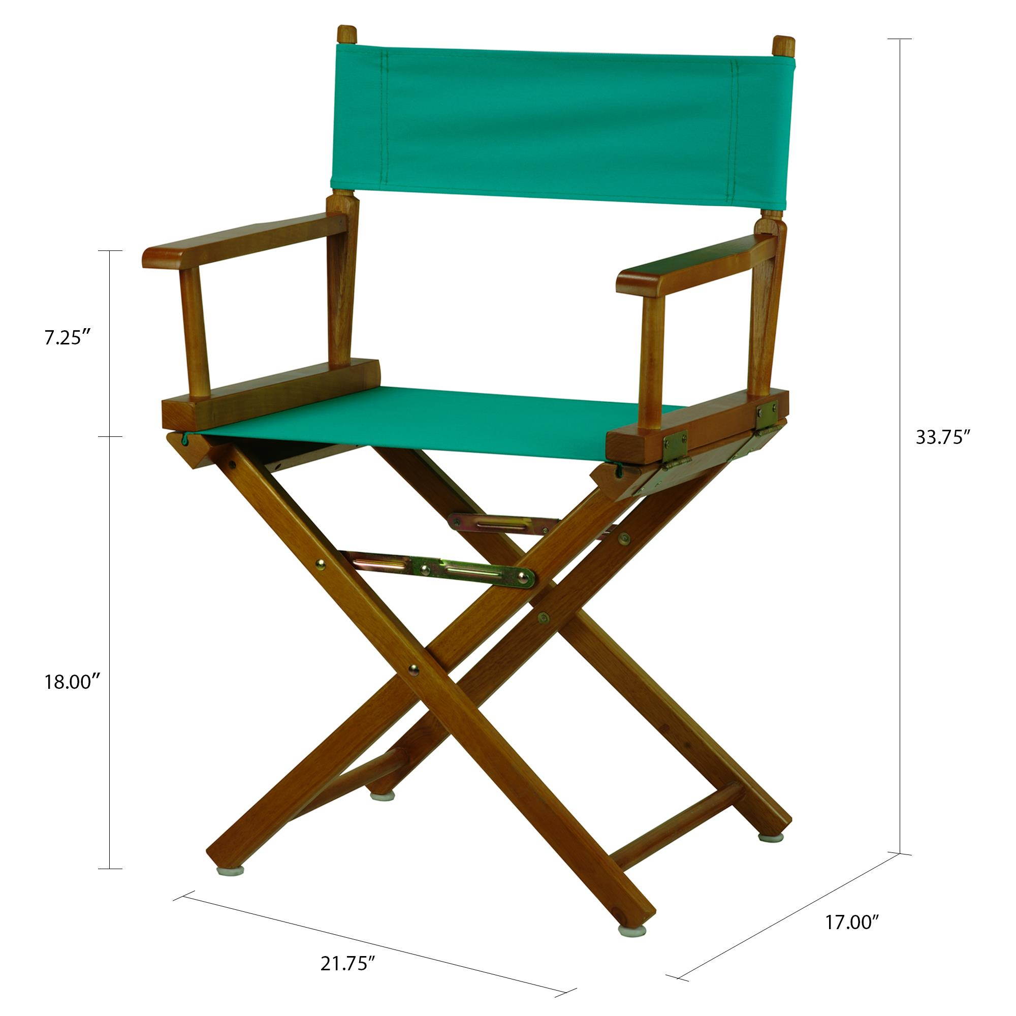 Casual Home 200-55-021-17 18 in. Directors Chair Honey Oak Frame with Teal Canvas