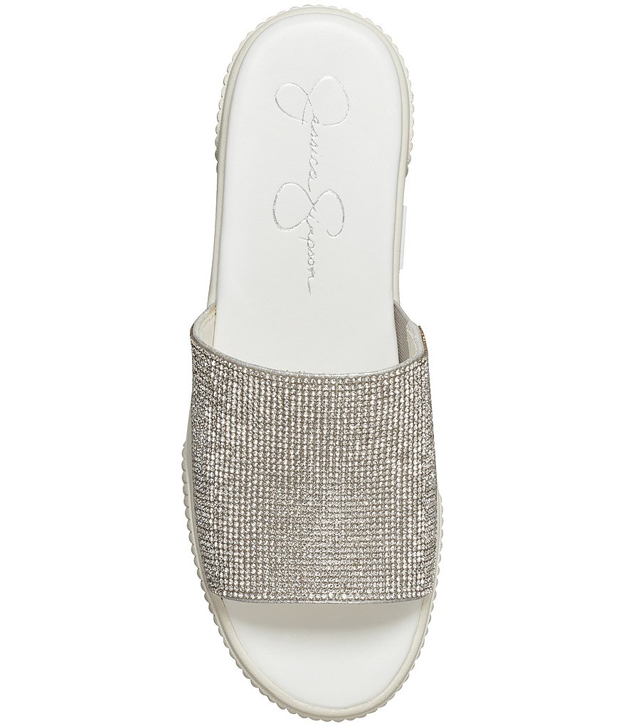 Jessica Simpson Ezira Athleisure Rhinestone Flatform Slides