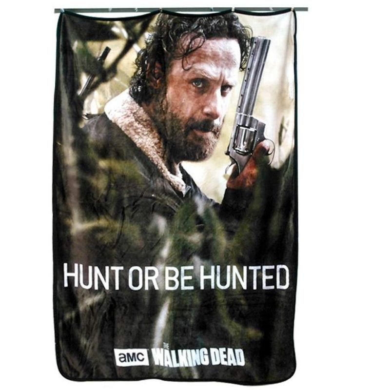 Just Funky Walking Dead Rick Grimes Hunt Or Be Hunted Lightweight Blanket | 45 x 60 Inches