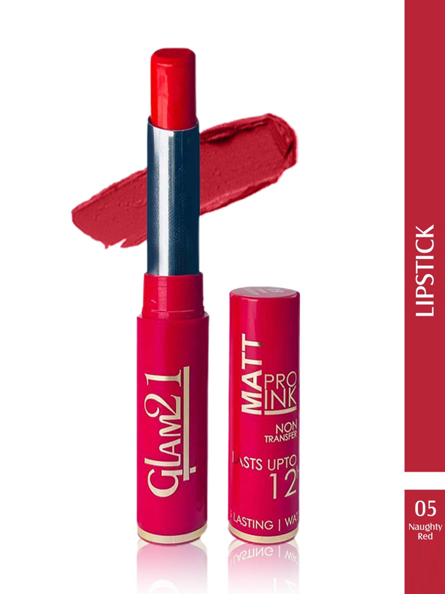 Glam21 Matt Pro Ink Non Transfer Lipstick 05 Naughty Red - 3 gm