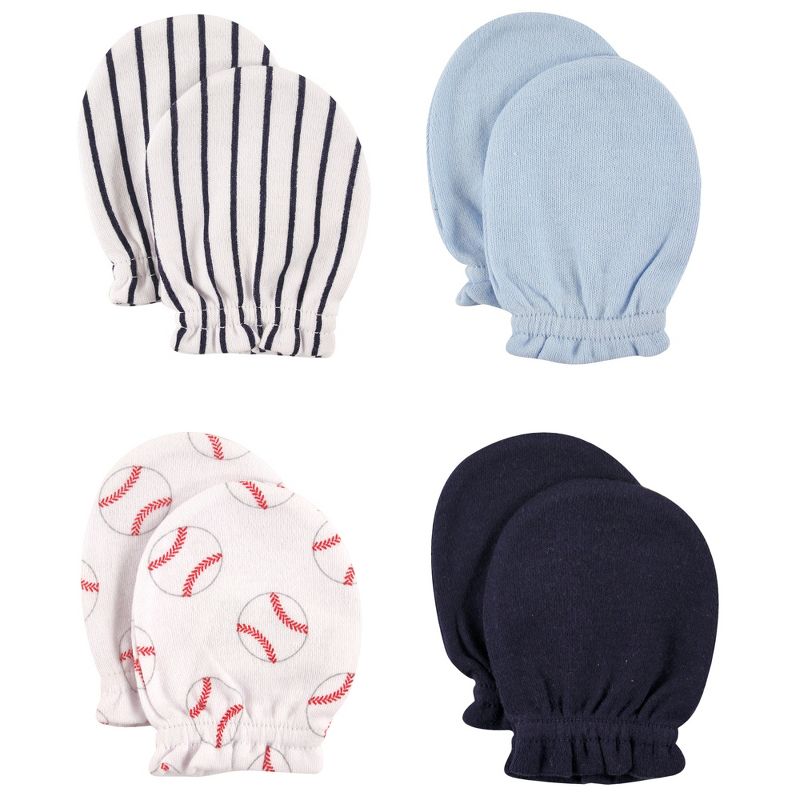 Luvable Friends Baby Cotton Scratch Mittens 4pk, Owl, One Size