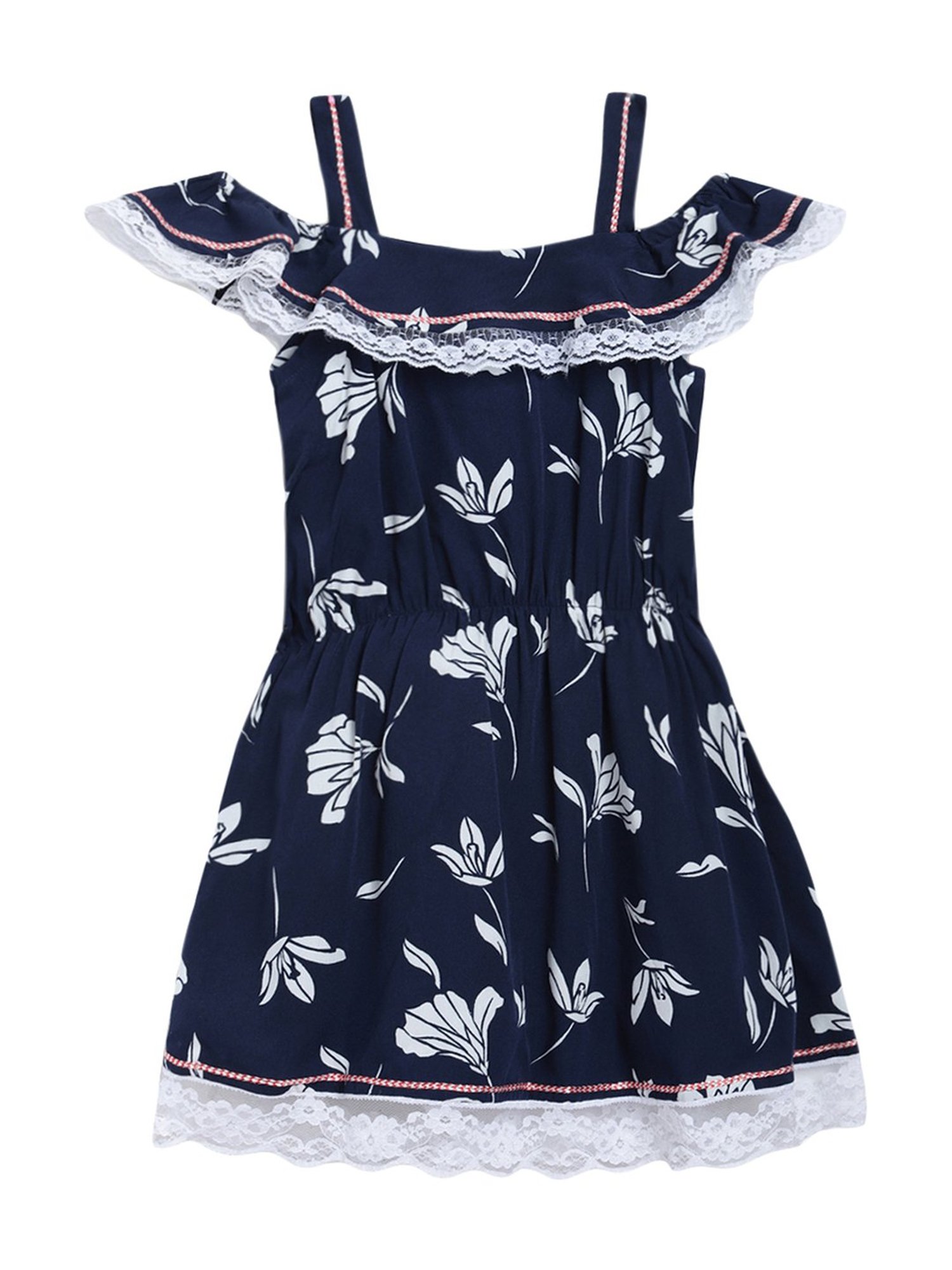 Butterfly Blush Kids Navy Printed Dress