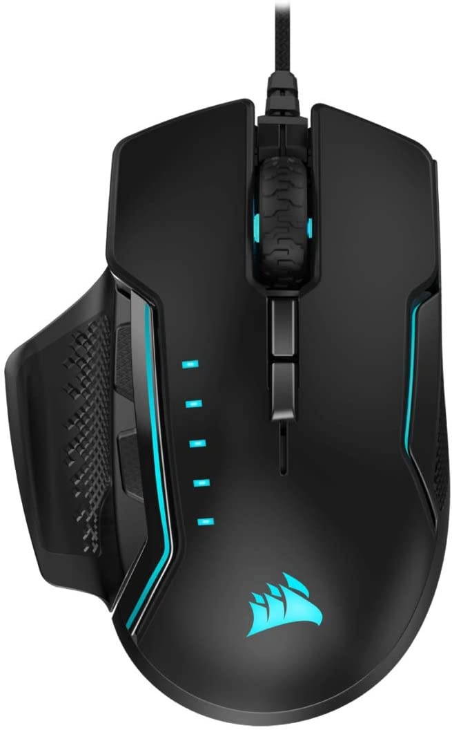 Corsair Glaive PRO RGB Optical Gaming Mouse (18000 DPI Optical Sensor Interchangeable Grips 3-Zone RGB Multi-Colour Backlighting 7 Programmable Buttons) Aluminum