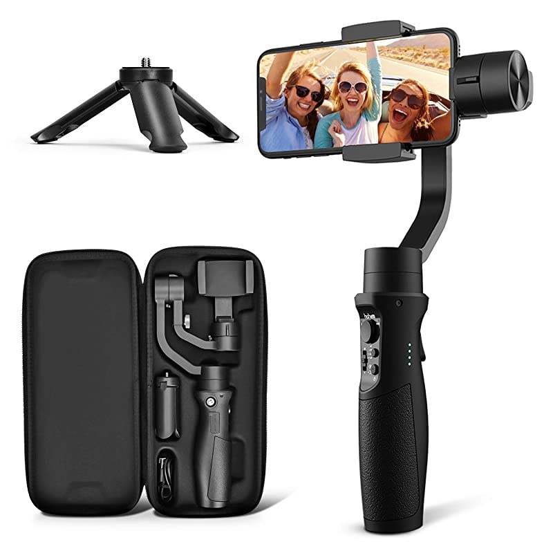 3Axis Gimbal Stabilizer for iPhone 12 11 PRO MAX X XR XS Smartphone Vlog Youtuber Live Video Record with Sport Inception Mode Face Object Tracking Motion TimeLapse  iSteady Mobile Plus