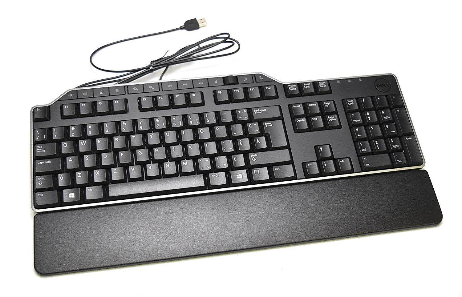 New FT3FT Genuine OEM KB522 Canadian Multilingual Desktop USB Keyboard Number Pad w/"Scarlet KB" Palm rest KB522-BK-CAN-MU Black Silver Multimedia Volume Dial Hotkey Clavier 5397063800803 884116208150