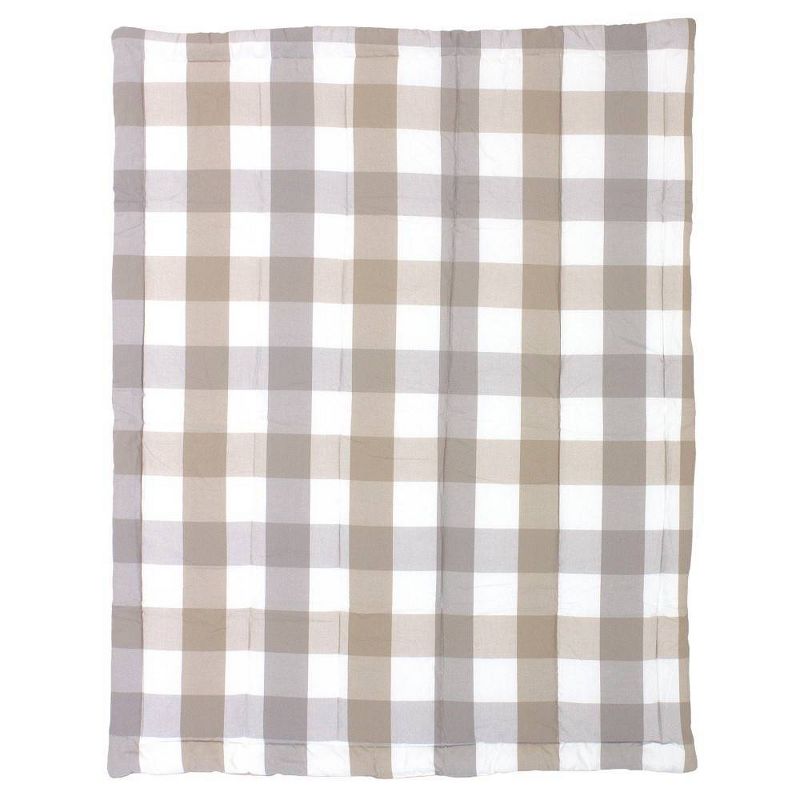 Kimberly Grant Woven Buffalo Check and Taupe Quilt - Gray