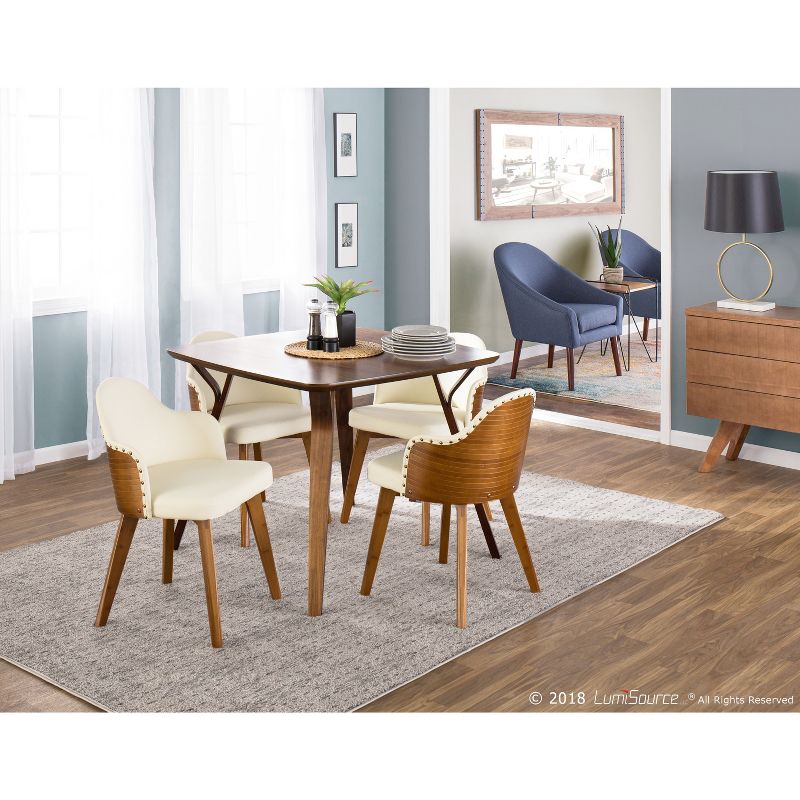 Ahoy Mid-Century Modern Chair Cream/Walnut - LumiSource