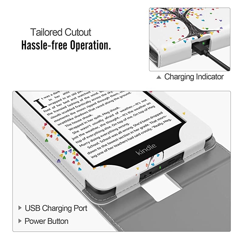 Case Fits Kindle Paperwhite (10th Generation, 2018 Releases), Premium Vertical Flip Cover with Auto Wake/Sleep Compatible for  Kindle Paperwhite 2018 E-Reader - Black