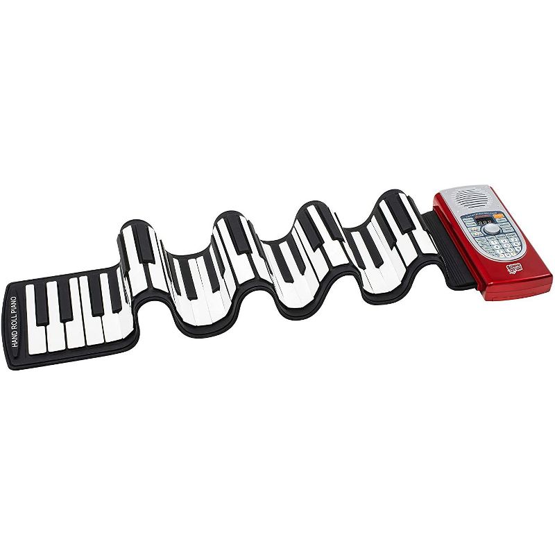 Sunny & Fun 61-Key Roll-Up Piano with Speaker | Battery Operated Portable Electronic Keyboard with 128 Instrument Sounds, 128 Rhythms, 30 Demo Songs, Play-Along Mode, USB Cable & Carry Case