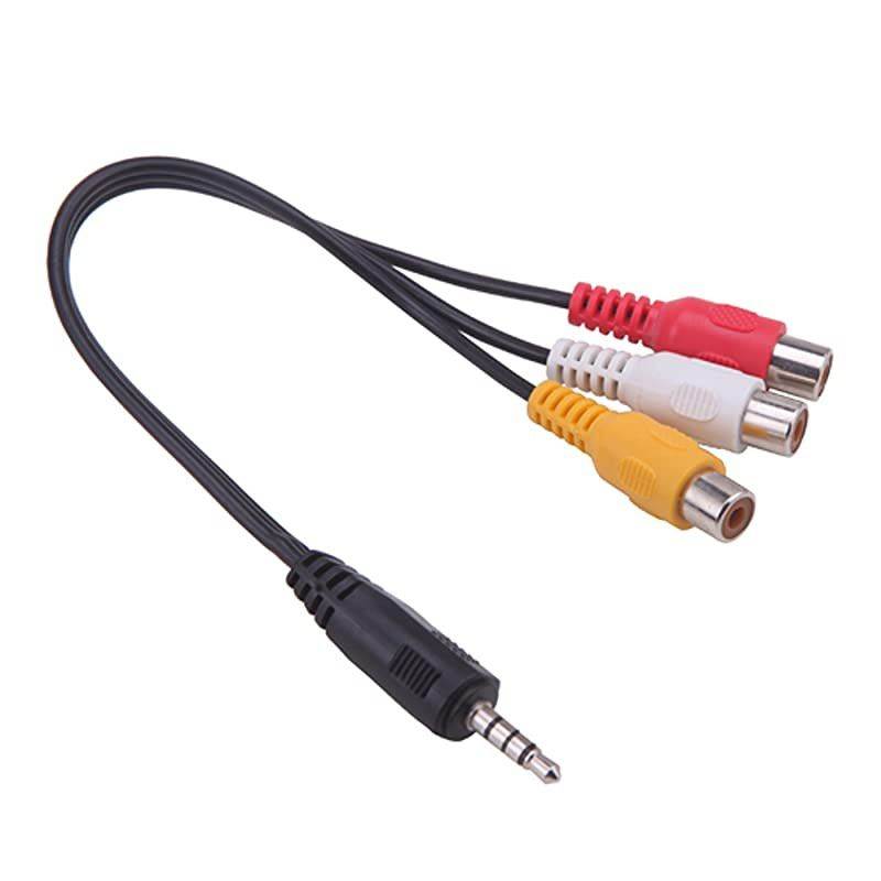 35 mm to Triple RCA AudioVideo AV Female Composite Stereo Splitter Cable Adapter