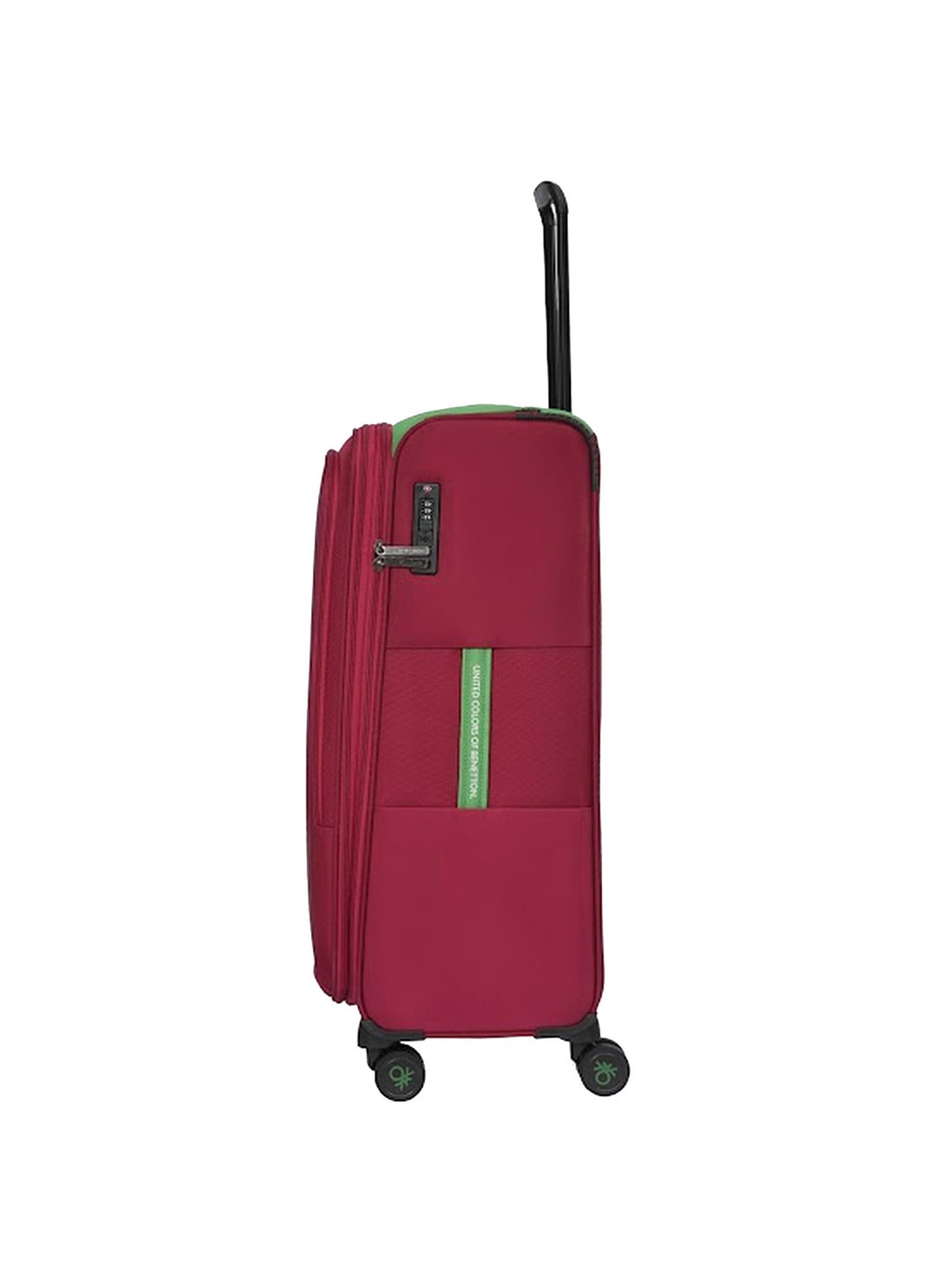 United Colors of Benetton Topaz Red Printed Soft Cabin Trolley Bag - 58.5 Cms