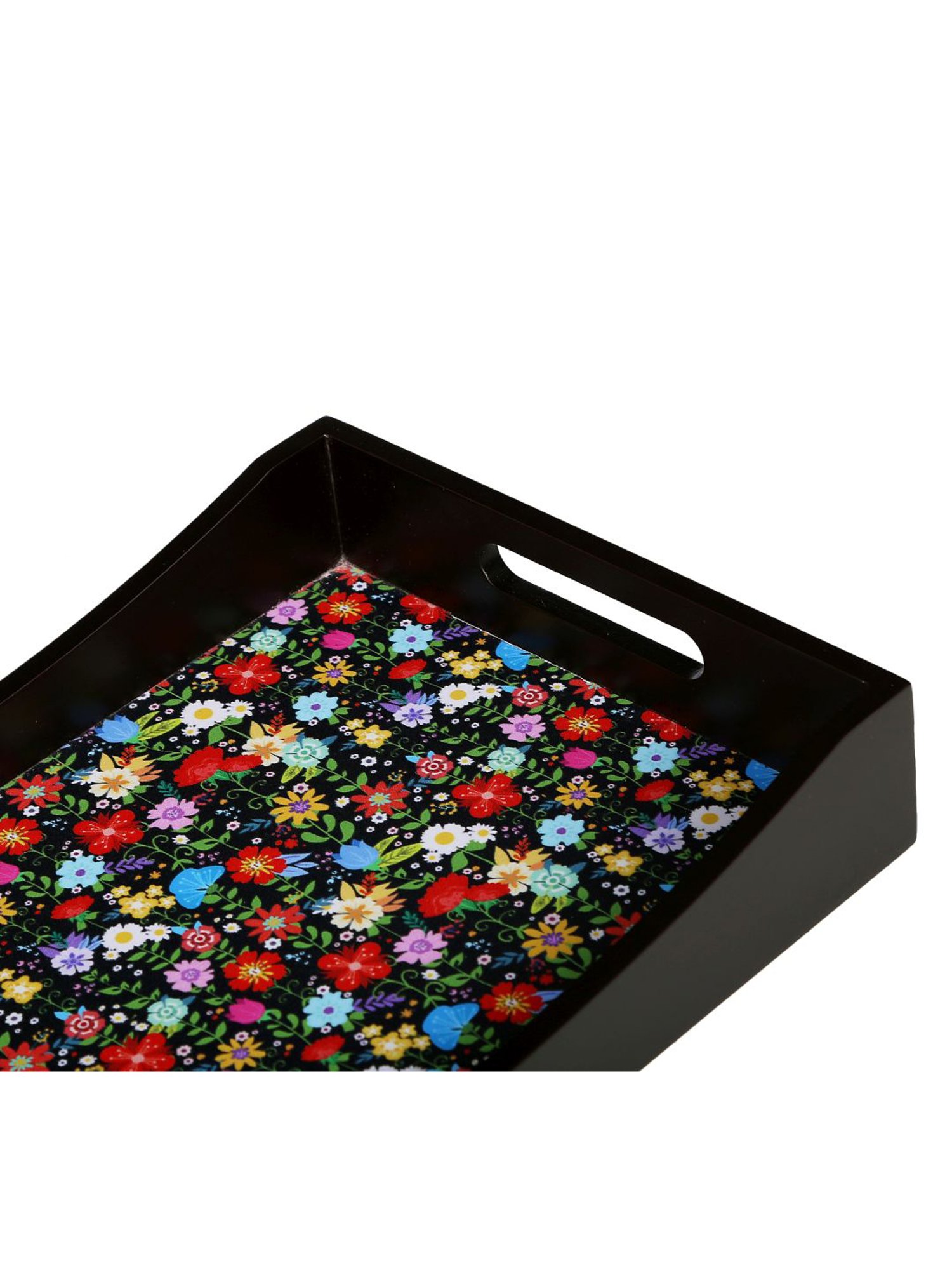 Crayton Floral MDF Rectangular Serving Tray - Set of 1