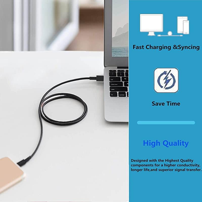 iPhone Charger Cable 5Pack 3ft6ft10ft  Durable Data Lightning Cord Nylon Braided iPhone Charging Cables Fast USB iPhone Chargers Compatible iPhone XSMaxXRX88P77P66P6SiPadBlack