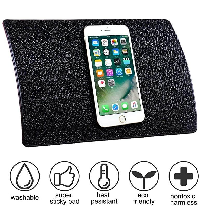 Car Dashboard Pads Premium AntiSlip Gel Qtopun Reusable NonSlip Mounting Mats for Cell Phone Sunglasses Keys Large2 Pack