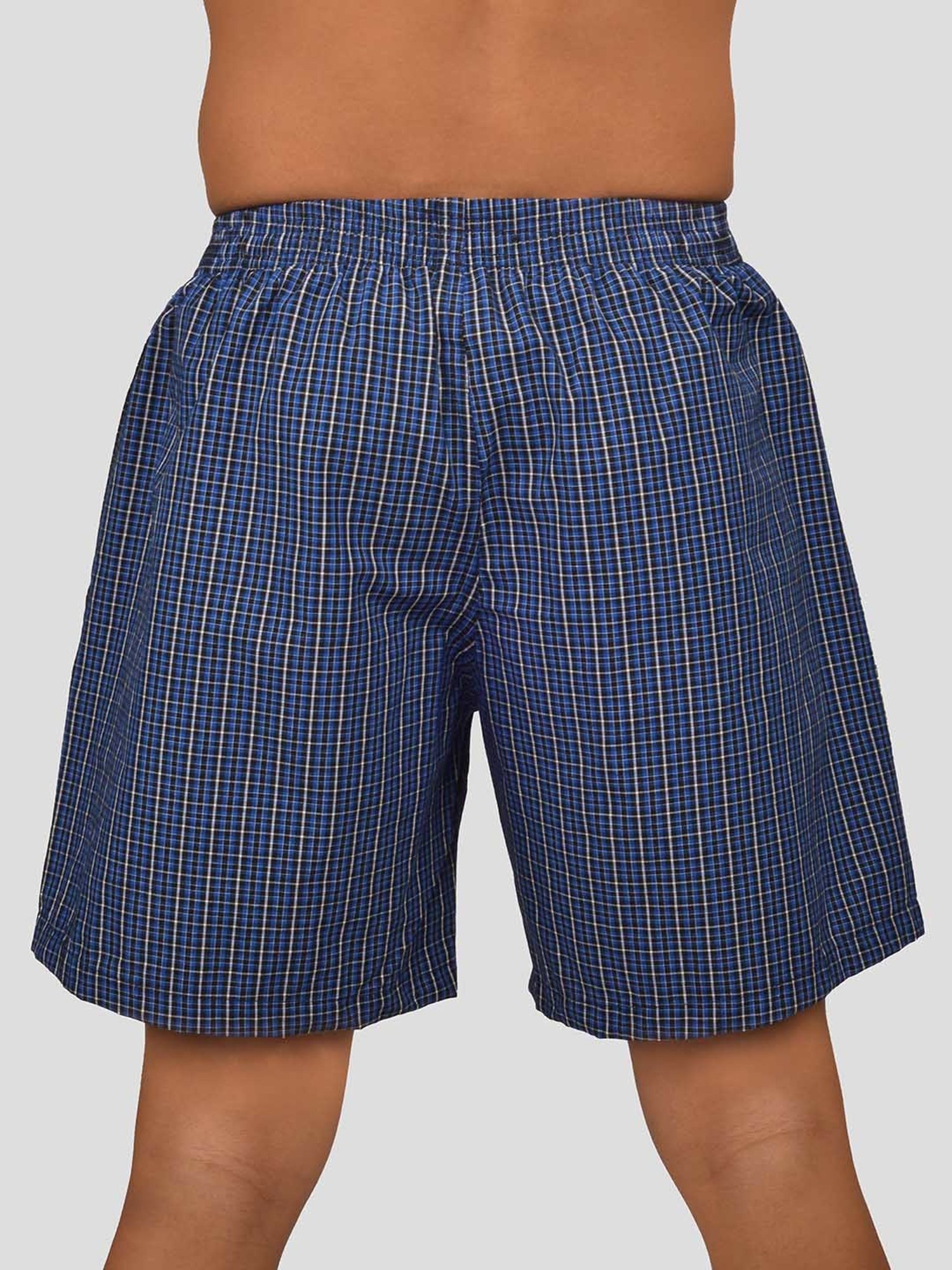 VIP Blue Relaxed Fit Check Boxers - Pack of 2
