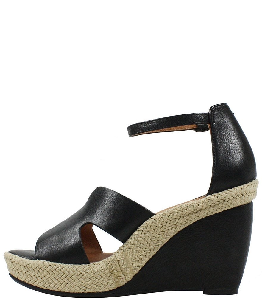 L'Amour Des Pieds Iksha Leather Ankle Strap Platform Wedge Sandals